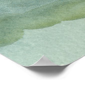 Poster Vert Hills Paysage Aquarelle (Coin)