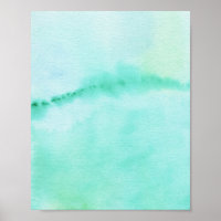 Vert Horizon Paysage Abstrait Aquarelle Art