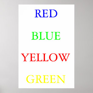 Poster Vert jaune bleu rouge