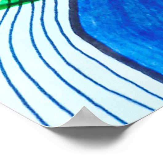 Poster Vert Jaune mignon Moderne Tropical Boho Feuille (Coin)