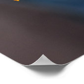 Poster vert jaune orange d'automne Feuille d'érabl (Coin)