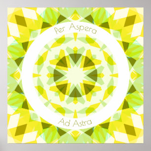 Poster Vert Jaune par Aspera Ad Astra Star Motivation