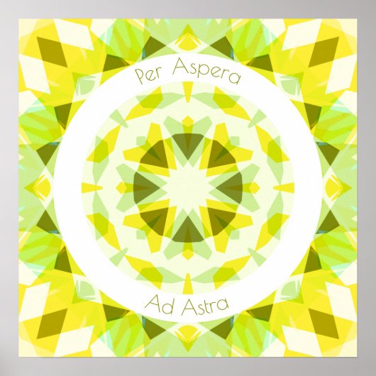 Poster Vert Jaune par Aspera Ad Astra Star Motivation (Devant)
