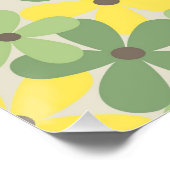 Poster Vert jaune rétro Y2K les années 70 Fleur Motif (Coin)