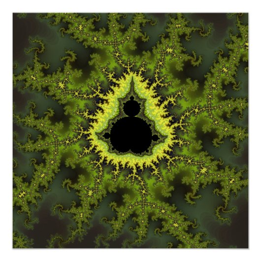 Poster Vert Mandelbrot Fractal (Devant)