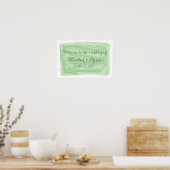 Poster vert Mariage aquarelle (Cuisine)