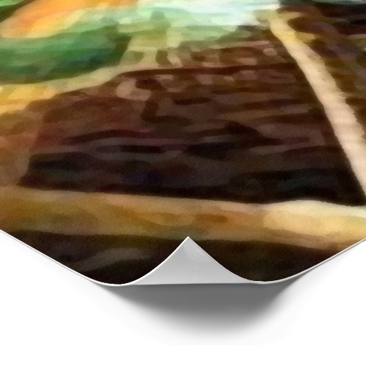 Poster Vert oiseaux (Coin)