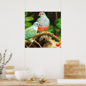 Poster Vert oiseaux (Cuisine)