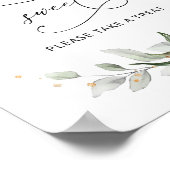 Poster Vert or floral élégant L'amour est doux (Coin)