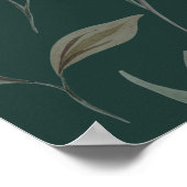 Poster Vert Orné fleuri (Coin)