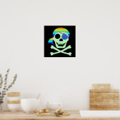Poster vert Pirate Skull (Cuisine)
