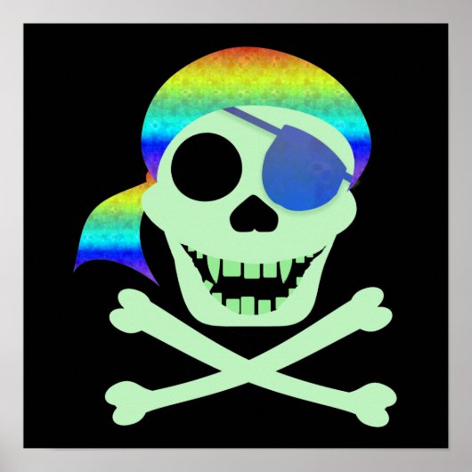 Poster vert Pirate Skull (Devant)