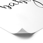 Poster Vert rose floral fille bébé saupoudrer bienvenue (Coin)