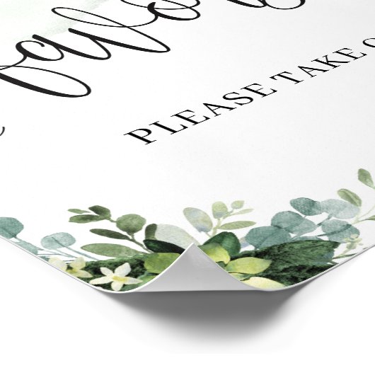 Poster Vert rustique succulent eucalyptus faveurs signe (Coin)