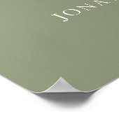 Poster Vert sage | Calligraphie Accueil Mariage simple (Coin)