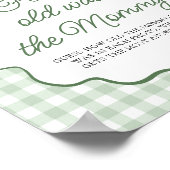 Poster Vert sauge Gingham de golf Signe de l'âge de Maman (Coin)