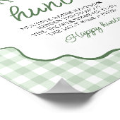 Poster Vert Sauge Gingham Golf Bébé Tout-Petits Chasse Ba (Coin)
