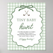 Poster Vert Sauge Gingham Golf Bébé Tout-Petits Chasse Ba (Devant)
