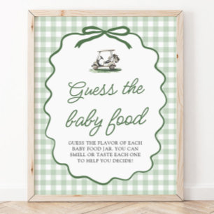 Poster Vert Sauge Gingham Golf Devine la Nourriture pour