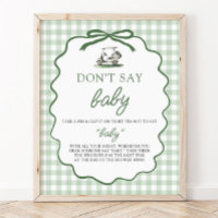 Vert Sauge Gingham Golf Ne Dis Pas Bébé Bébé Showe