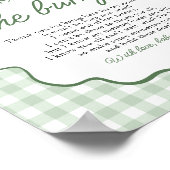 Poster Vert sauge Gingham Golf Un message du bébé (Coin)