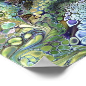 Poster Vert sauge, motif abstrait bleu violet  (Coin)