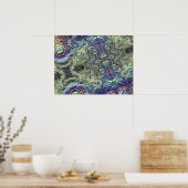 Poster Vert sauge, motif abstrait bleu violet  (Cuisine)