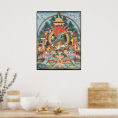 Poster vert Tara Tibétain Thangka (Cuisine)