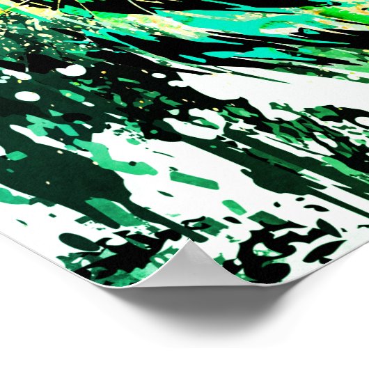 Poster vert Tiger imprimé - Dessin vert Tigre (Coin)