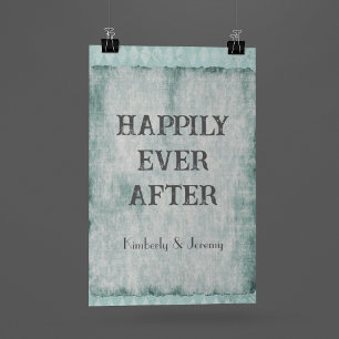 Poster Vert vintage et dégradé Ajouter votre propre