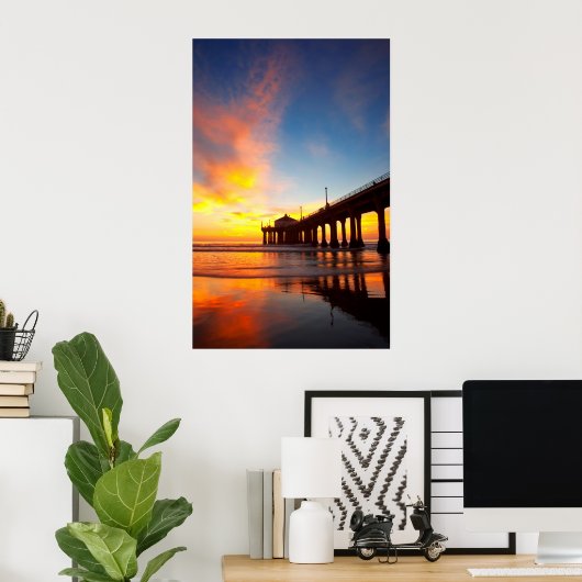 Poster Vertical Manhattan Beach Pier (Bureau à domicile)