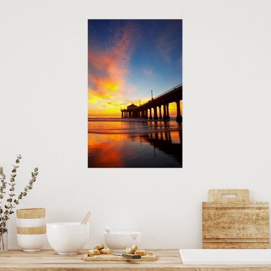 Poster Vertical Manhattan Beach Pier (Cuisine)