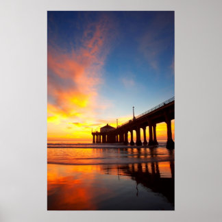 Poster Vertical Manhattan Beach Pier