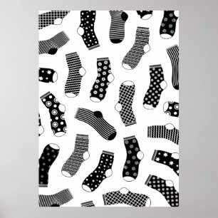 Poster Vertical texture of striped and polka dot socks. B