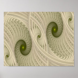 Poster Vertigo Abstraite spirale verte