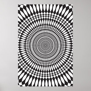 Poster: Vertigo: zwart-wit Abstract Poster