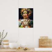 Poster Vertumnus (Portrait de Rudolf II) par Arcimboldo (Cuisine)