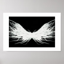 Vertus Abstrait Ailes Blanches Art à l'encre d'alc