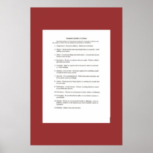 Poster Vertus de Ben Franklin 13