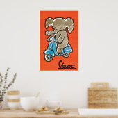Poster Vespa Scooter Vintage 1954 Vespa Italy Advertising (Cuisine)