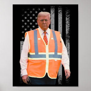 Poster Veste de travailleur de camion à ordures Président