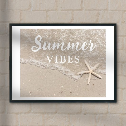 Poster Vestiges mer mer plage sable mer étoile