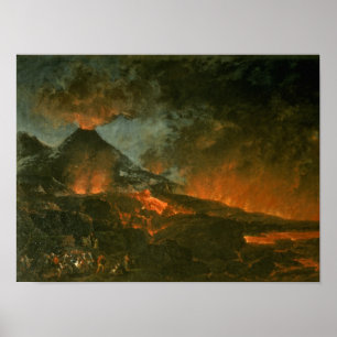 Poster Vesuvius Erupting
