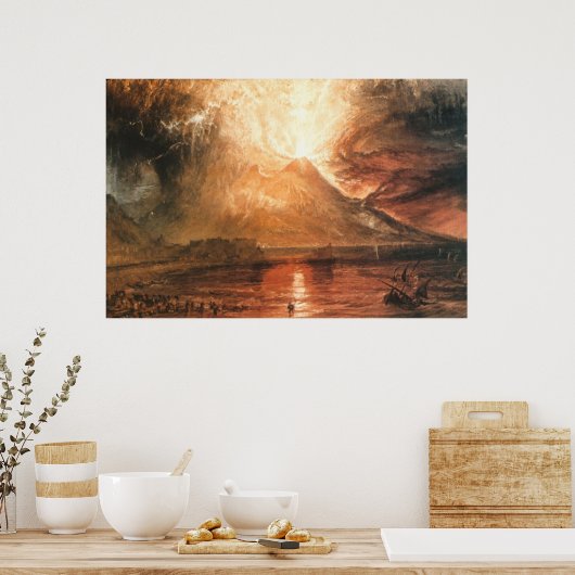Poster Vesuvius Erupting Canvas Print (Cuisine)