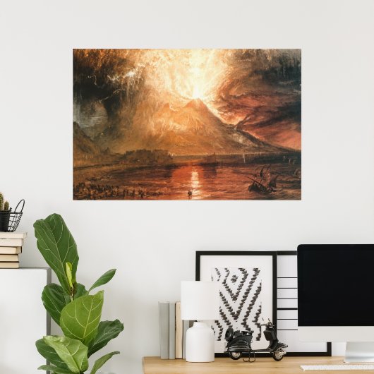 Poster Vesuvius Erupting Canvas Print (Bureau à domicile)