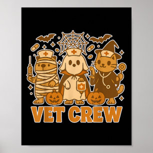 Poster Vet Crew Costume Halloween Chien Chat Capybara Ani