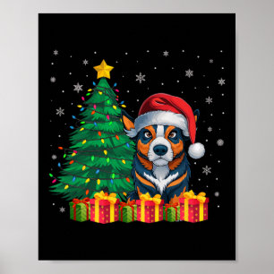 Poster Vétail australien moche Santa Hat lumières de Noël
