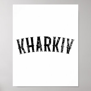 Poster Vêtements à texte noir vintage Kharkiv Ukraine