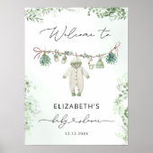 Poster Vêtements bébé Boho Eucalyptus Baby shower Bienven (Devant)