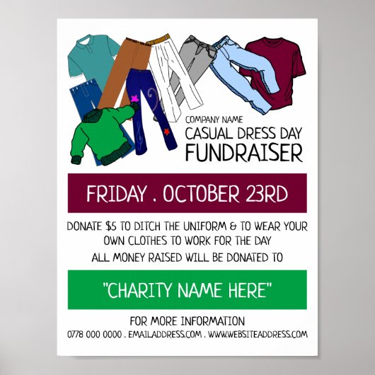 Poster Vêtements Conception, Jour de Robe Décontractée co (Devant)